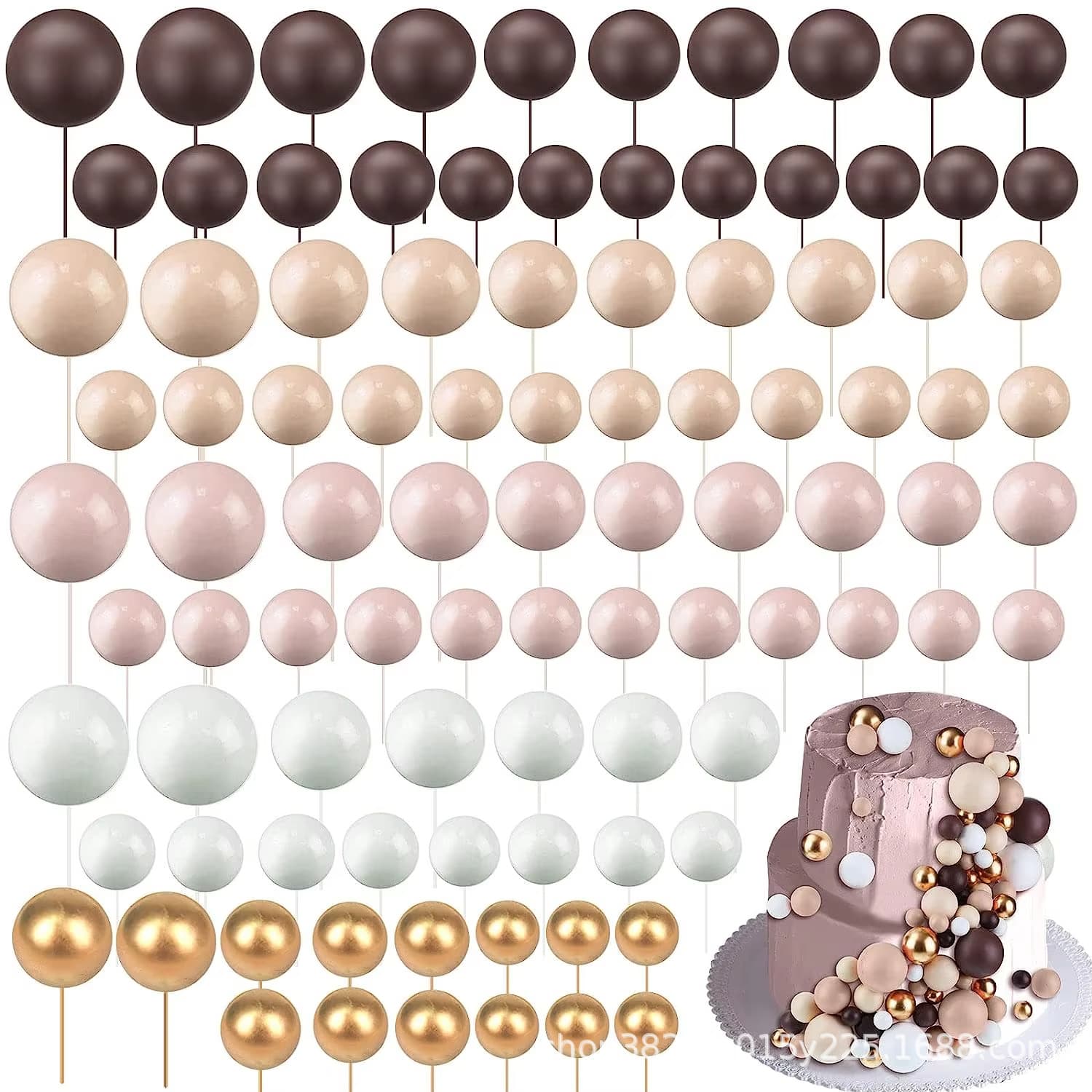 Wholesale 110pcs cake decoration balls foam balls party birthday cake inserts wedding layout atmosphere decoration balls
