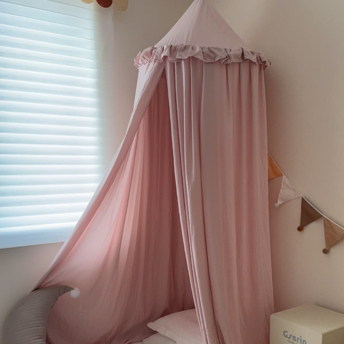 Nordic ins style bed curtain children's room decoration pink princess room dome tent super fairy blackout bed tent