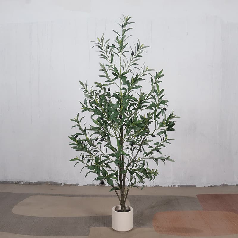 Amazon wholesale simulated olive tree integrated branch encrypted simulated tree artificial fake tree potted floor-standing ornaments