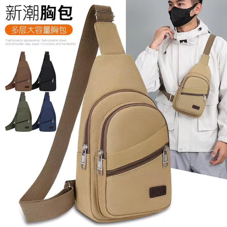 2025 New Oxford Fabric Chest Bag for Men, Casual Sports Travel Chest Backpack, Trendy Large Capacity Single Shoulder Crossbody Bag