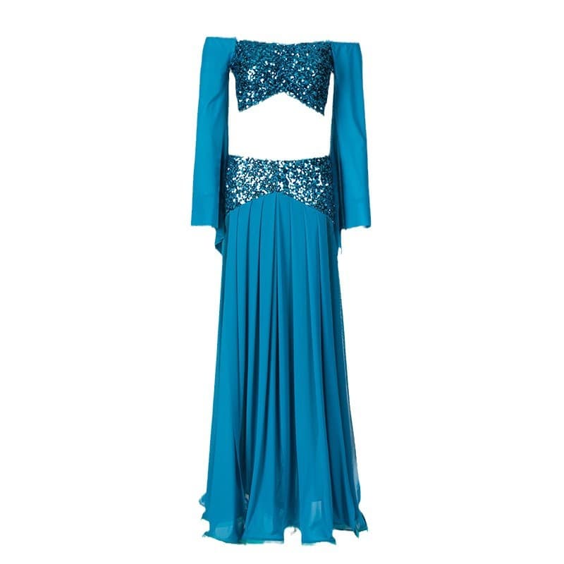 Qingcheng Dance Belly Dance 2024 Autumn/Winter New Mesh Sequin Patchwork Practice Wear Oriental Dance Performance Costume
