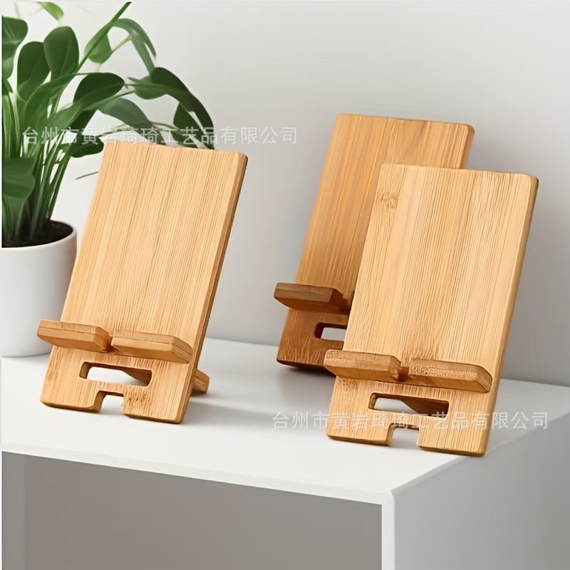 Wooden Mobile Phone Holder Portable Desktop Creative Simple Bamboo Mobile Phone Holder Household Wooden Mobile Phone Tablet Holder