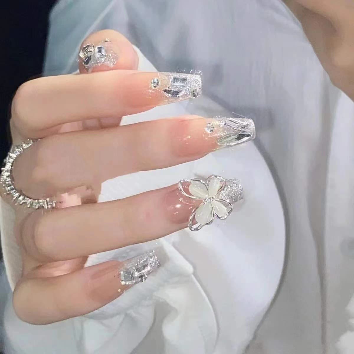 Handcrafted Press-On Nails, Pure Desire Style, Hot Girl Cat Eye Butterfly, Premium Fine Nails, Press-On Nail Tips, Wholesale