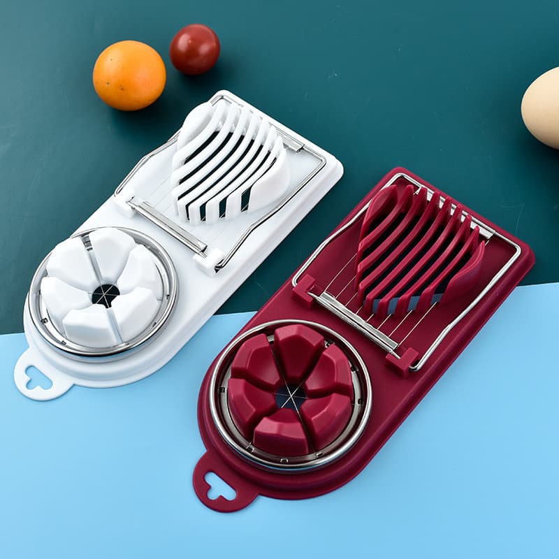 Multifunctional Egg Slicer for Hard-Boiled and Preserved Eggs, Stainless Steel Household Egg Divider with Fancy Patterns