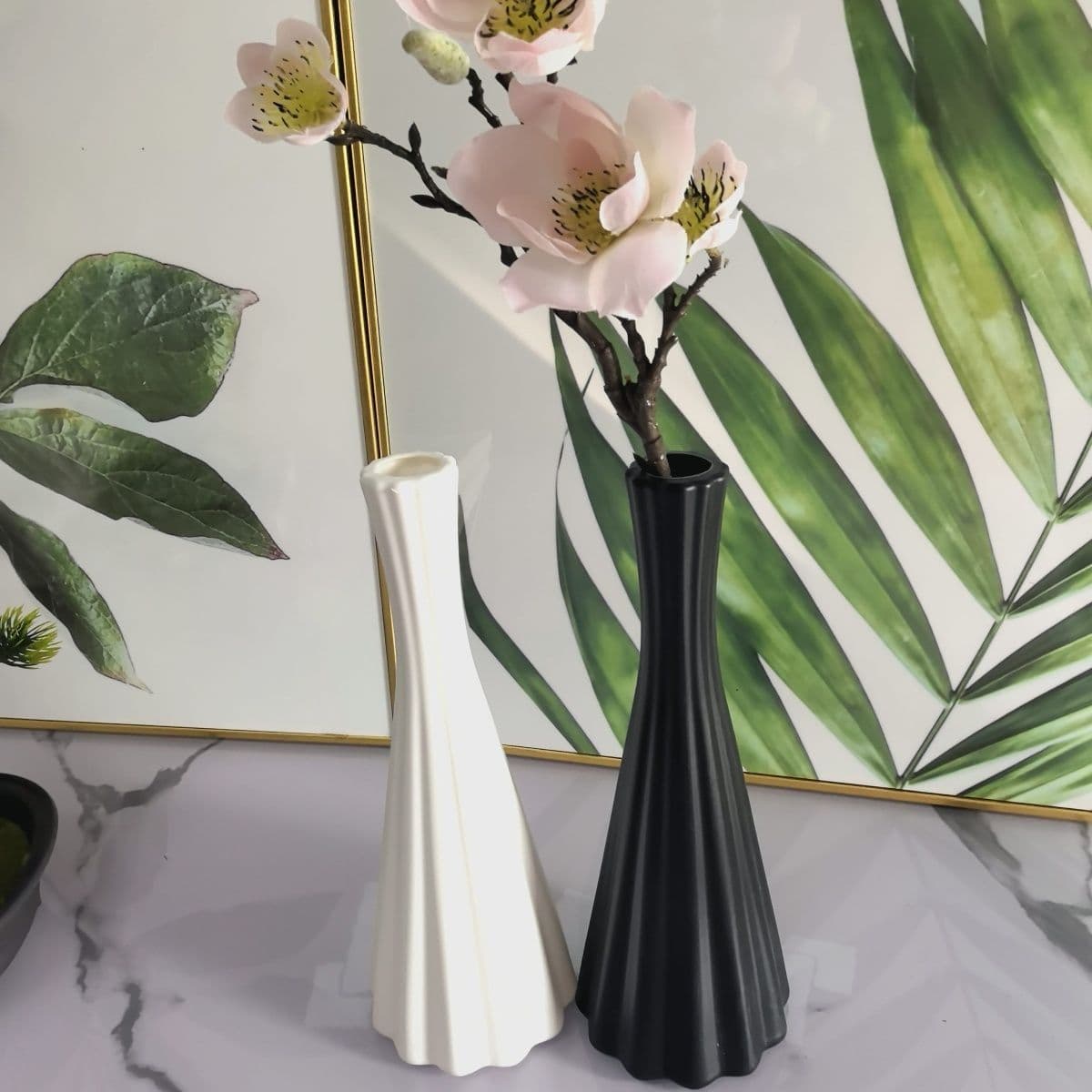 Hydroponic Minimalist Vase Desktop Green Plant Living Room Home Decorative Ornament Imitation Ceramic Restaurant Home Decor Flower Vessel