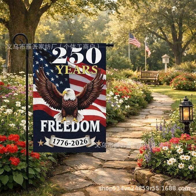 2026 USA 250th Anniversary Years of Freedom Patriotic Garden Flag Memorial Day Independence Day Yard
