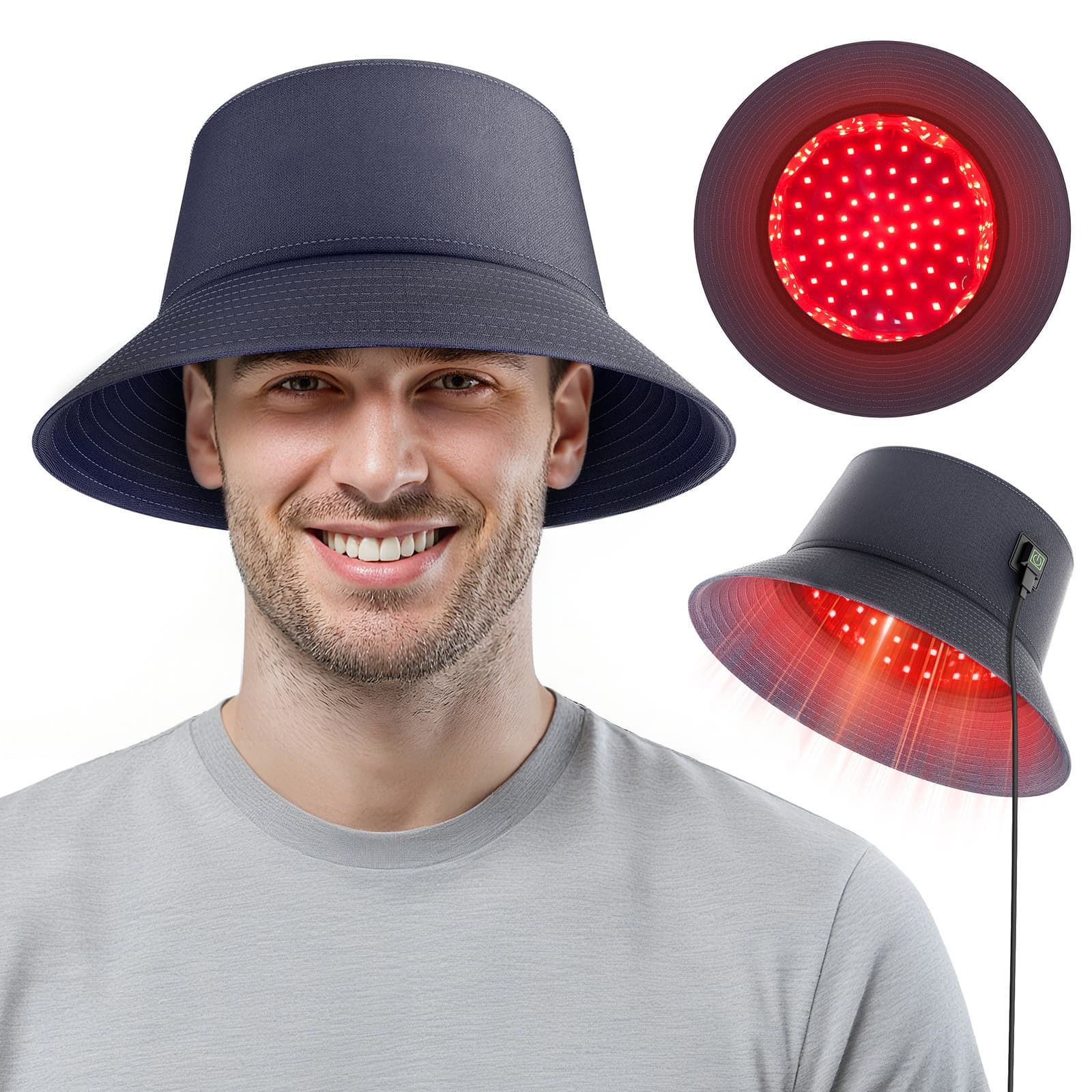 Source Factory LED 850nm Red Light Near-Infrared Hat, Home Wearable Optical Fisherman Hat Portable