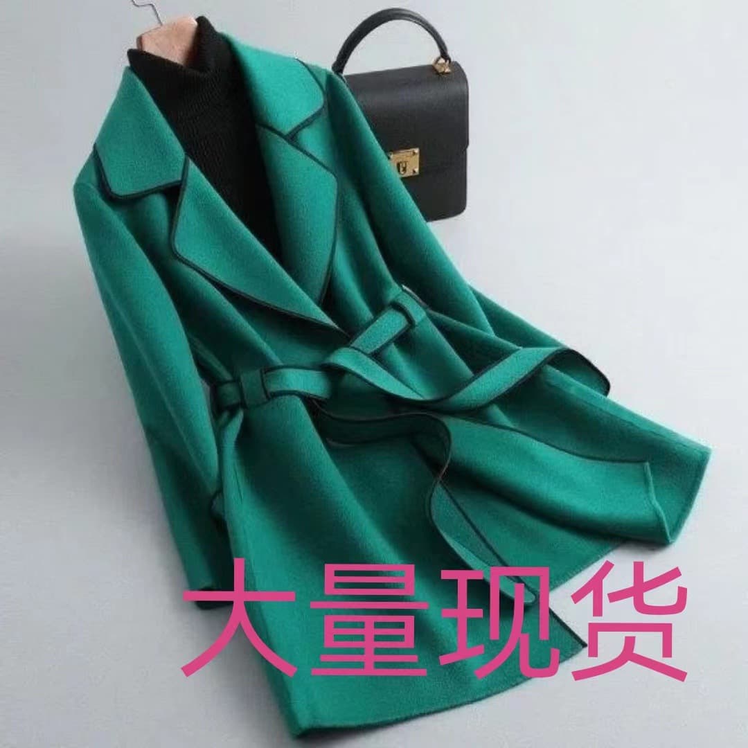 2025 Winter New Korean Style High-End Double-Faced Cashmere Coat Women's Premium Mid-Length Fashionable Wool Outerwear