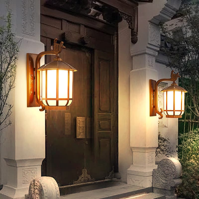 Outdoor Wall Light Garden Villa Home Chinese Style Entrance Corridor Balcony Patio Super Bright Waterproof Lamp