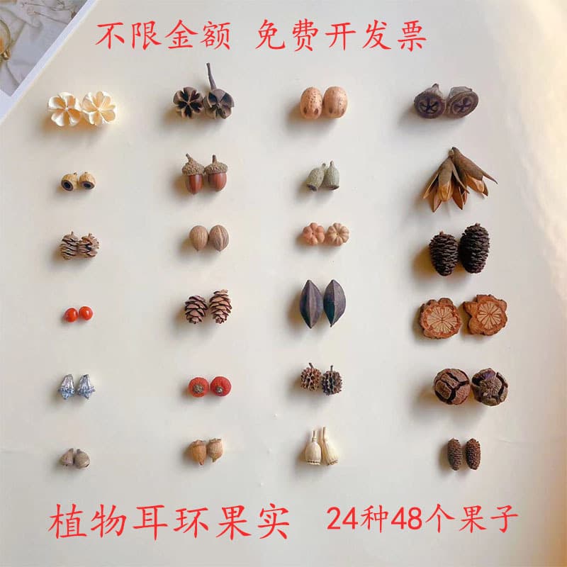 Plant Earrings Acorn Handmade DIY Creative Personality Earring Materials Cute Vintage Girl Earrings