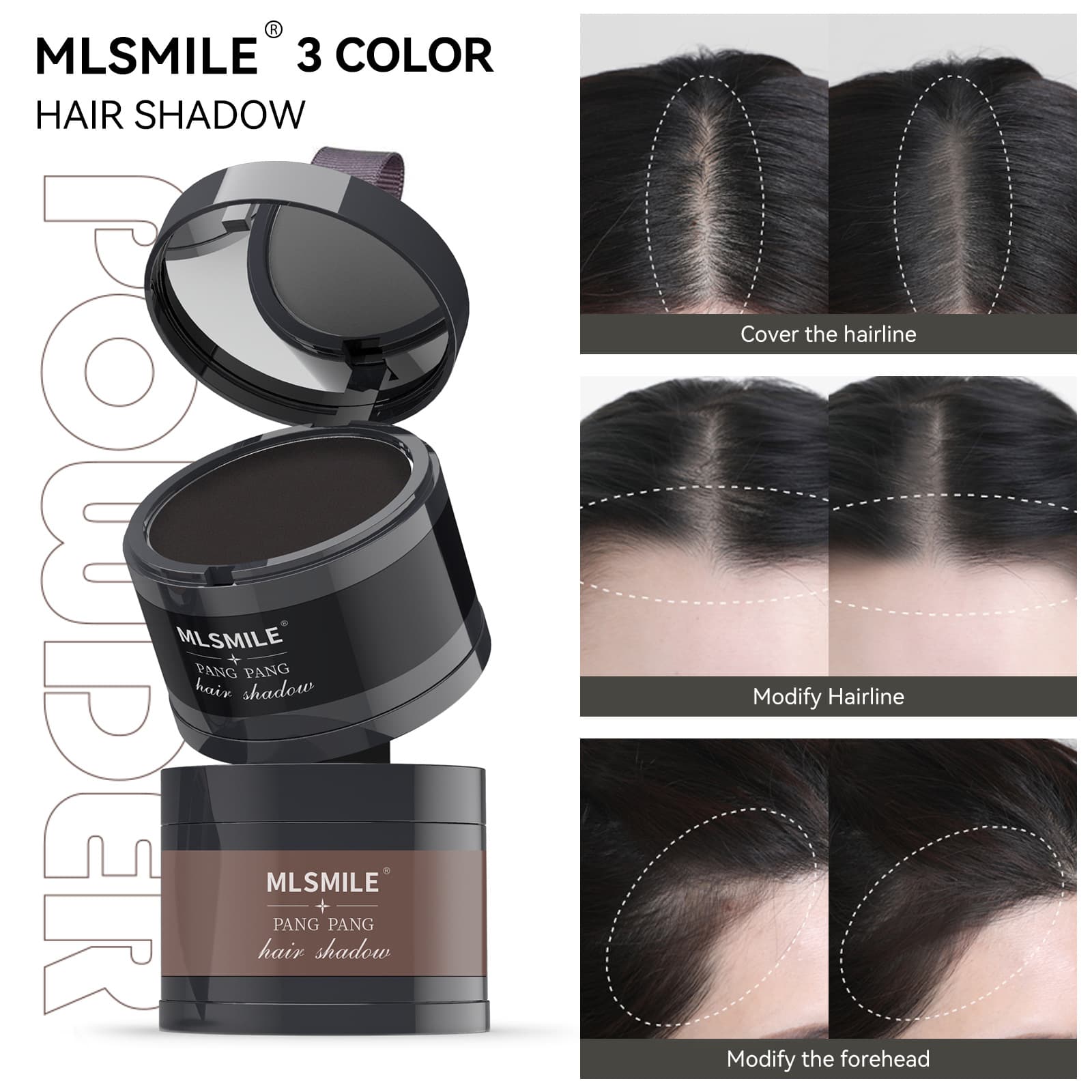 MLSMILE Cross-border Exclusive Hairline Powder Hairline Shadow Powder Fill Forehead Hairline Tool