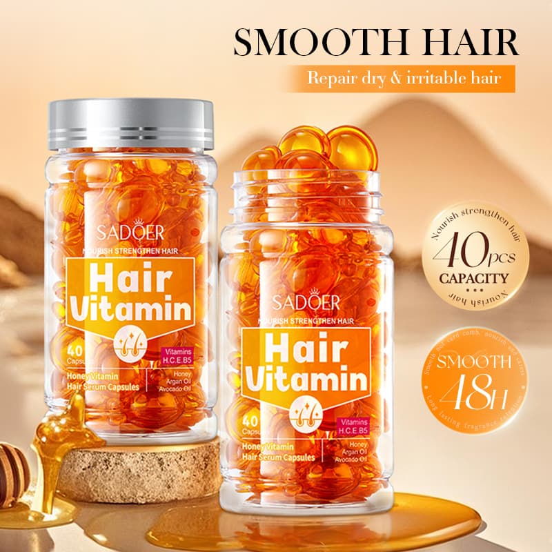 Cross-border Bee Brewed Vitamin Hair Care Essence Capsules Moisturizing Hair Conditioner Foreign Trade Manufacturer Wholesale