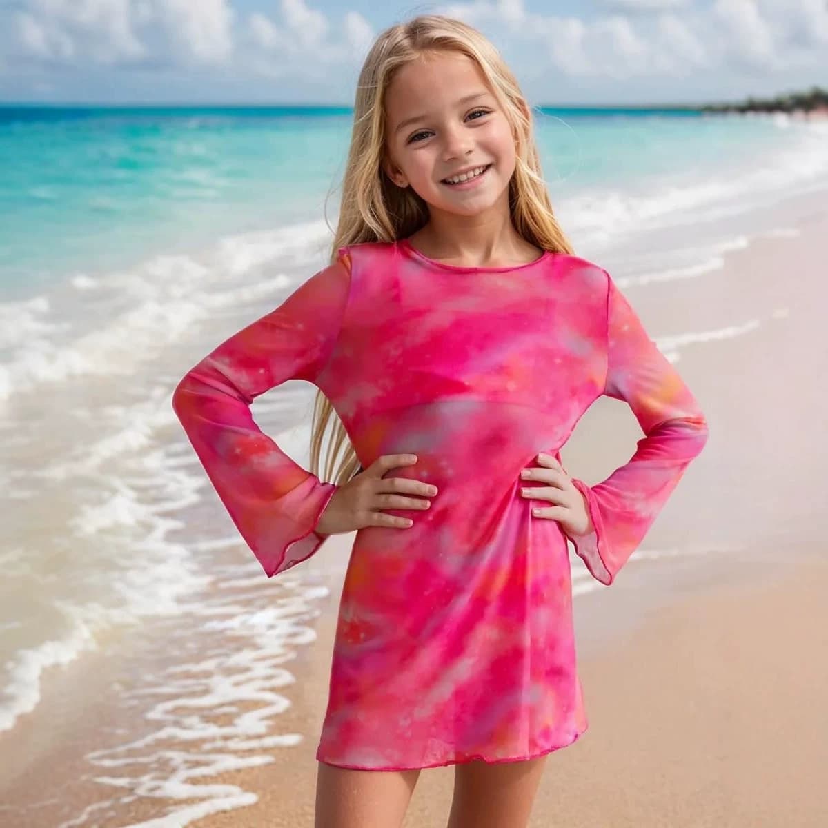SPF Children's Beach Sun Protection Mesh Cover-Up