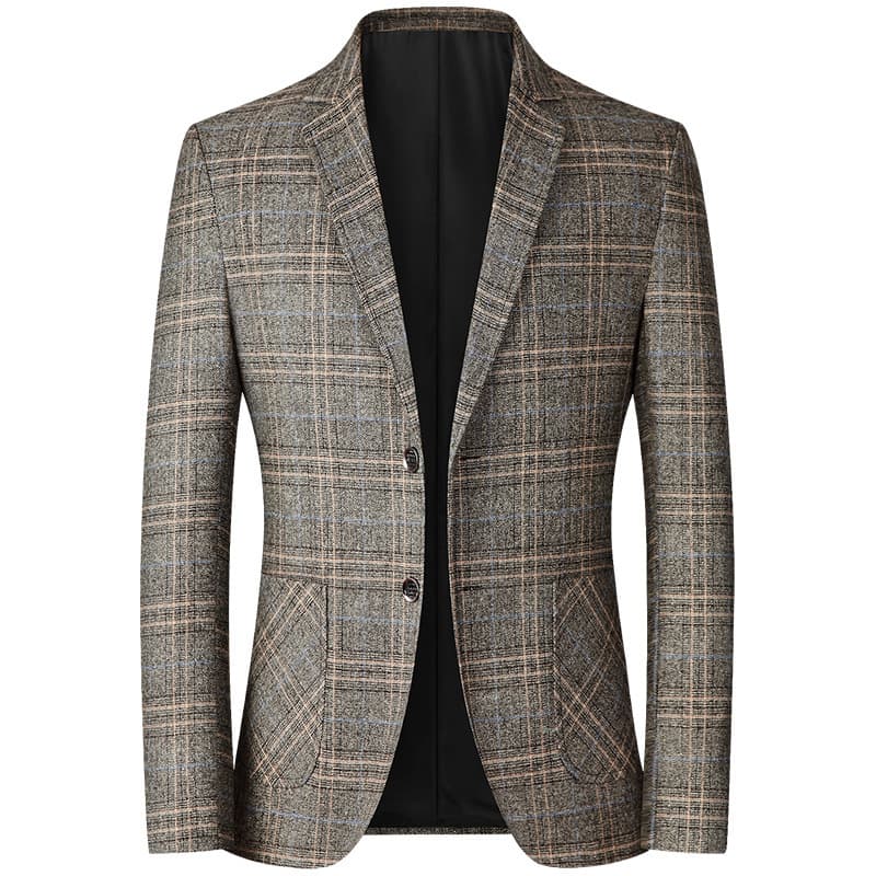2025 Men's Casual Blazer Spring Thin Single Suit Jacket Dad's Wrinkle-Free Suit