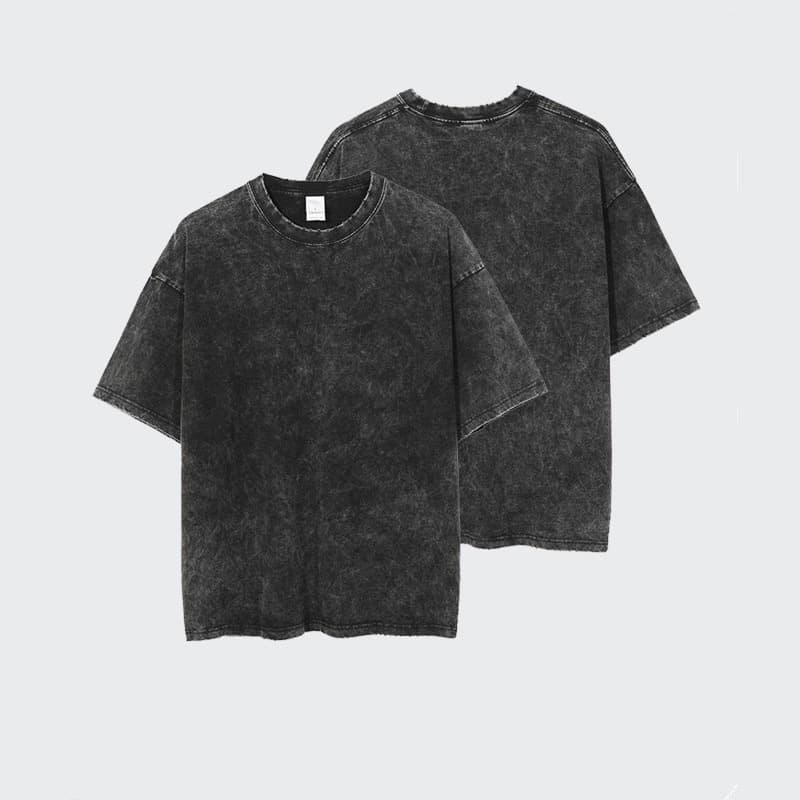 Summer Oversize Tie Dye Washed T-Shirt Short Sleeve Men's Women's Base Shirt Korean Style Loose Fit round Neck Polyester Fiber