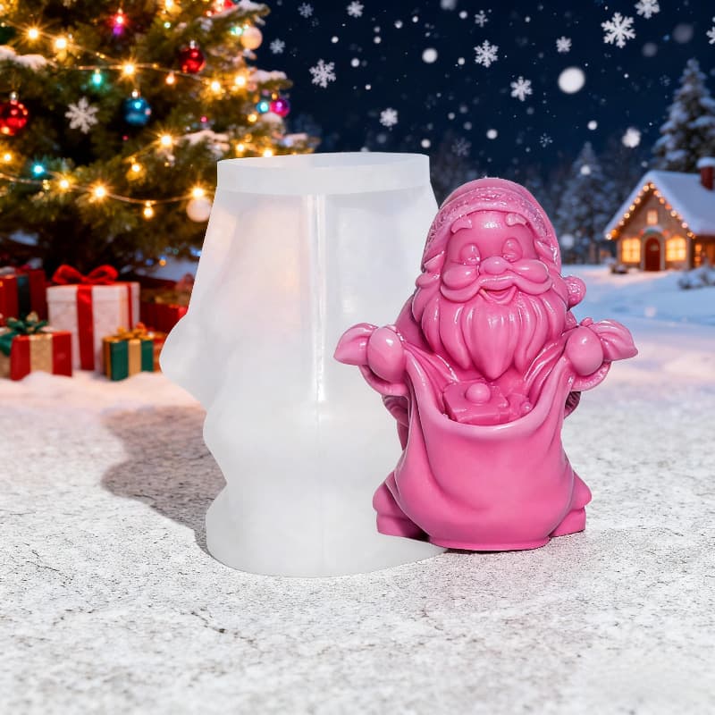 Double Handle Bag Santa Claus Candle Silicone Mold DIY Aromatherapy Plaster Glue Christmas Mold