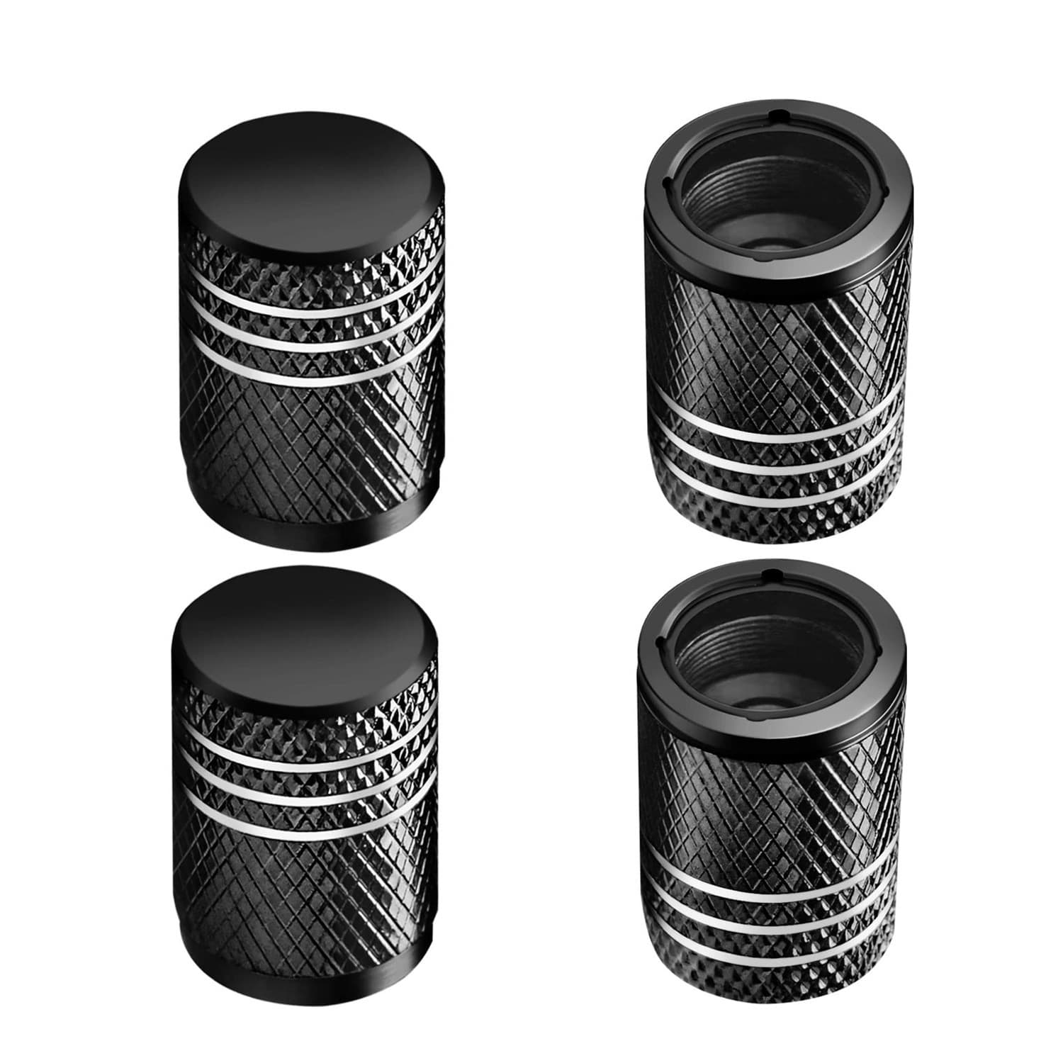 Plastic Car Colorful Built-in Tire Valve Stem Caps, American Style Aluminum Alloy Dust Caps