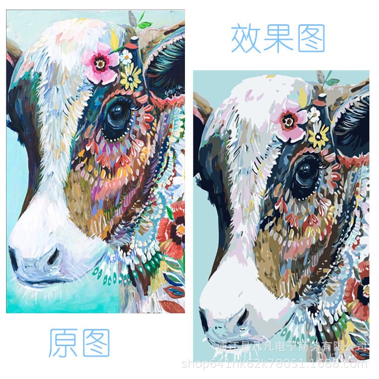 DIY Digital Oil Painting Hand-Painted Animal Butter Painting Coloring Oil Paint Decorative Painting Export Special Supply