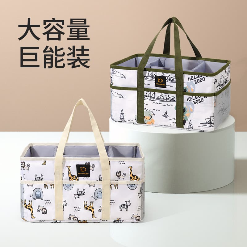 Large Capacity Tote Diaper Bag New Fashionable Multi-Functional Compartments Portable Washable Baby Supplies Storage Bag