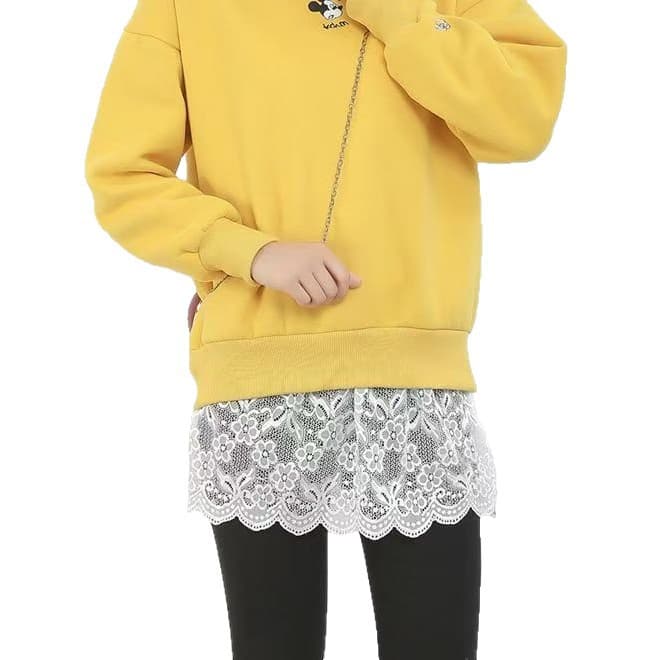 Best-selling Cross-border Amazon Europe/US Lace Under-skirt Hem Winter Skirt Sweatshirt Base Layer Cover Hips