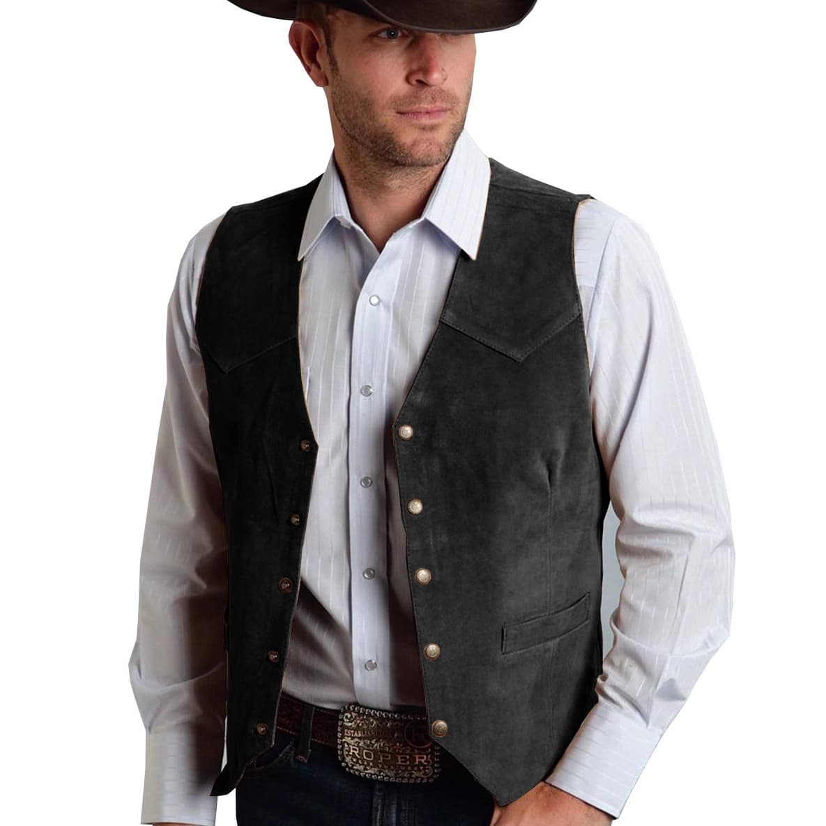Cross-border premium men's suit vest with metal buckle, suede vest, business regular slim fit, dropshipping available.