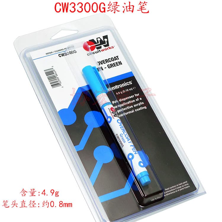 CHEMTRONICS CW3300G OVERCOAT PEN GREEN, circuit board copper foil protective coating pen