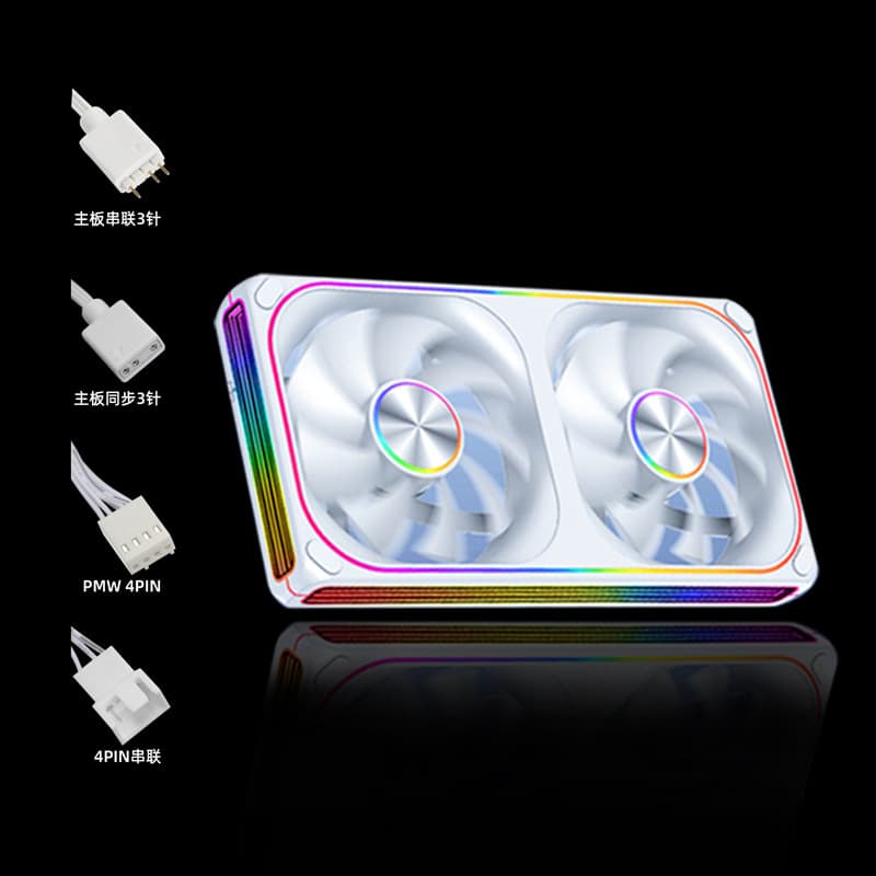 Jijia New 120/240/360 Intelligent Temperature Control Four-Side Infinite Mirror Integrated CD Pattern ARGB Light Effect Fan