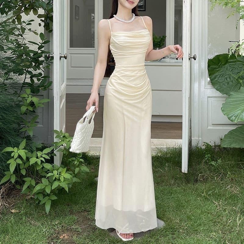 Cross-border popular summer new style swing collar, fishtail, waist-cinching dress, high-end temperament, slimming suspender skirt, dropshipping