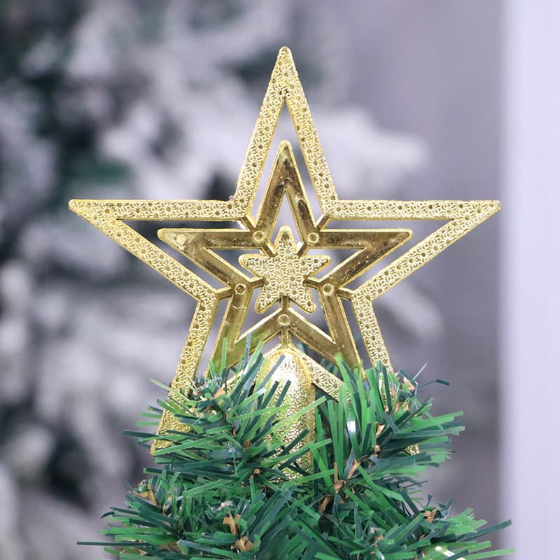 Christmas Decoration Tree Topper Star Gold European Style 5-Point Star 10/15/20cm