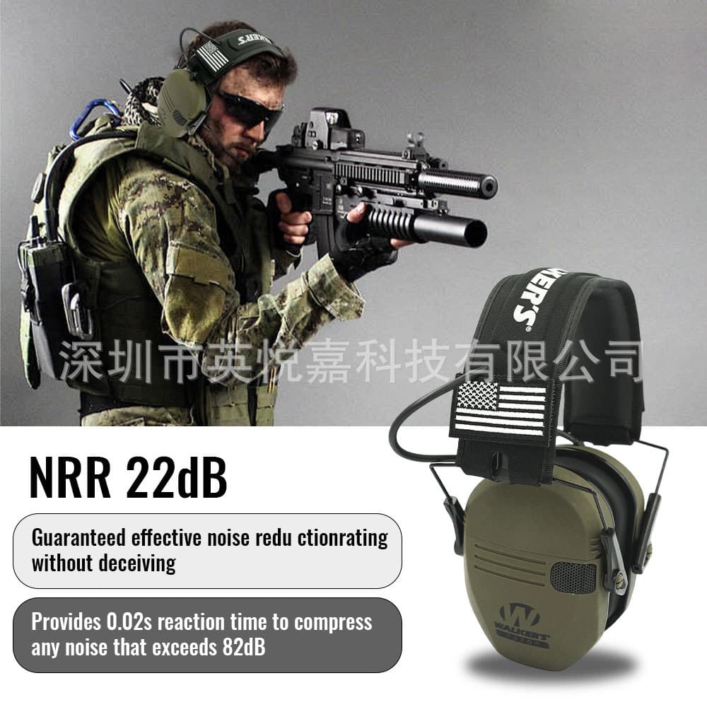 Cross-Border Sports Outdoor Hunting Electronic Shooting Head-Mounted Noise-Canceling Pickup Tactical Headset Earphone Amazon Hot Sale