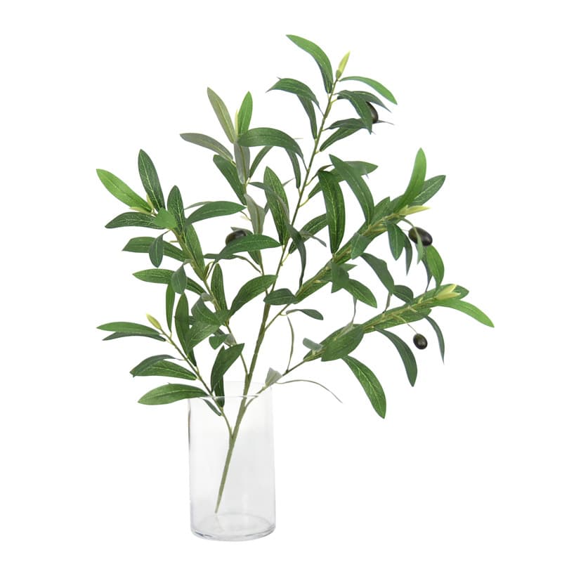 Artificial Olive Branch DIY 6-Head with Fruit, Faux Greenery, Fake Plant, Living Room Flower Arrangement Decoration, Olive Tree