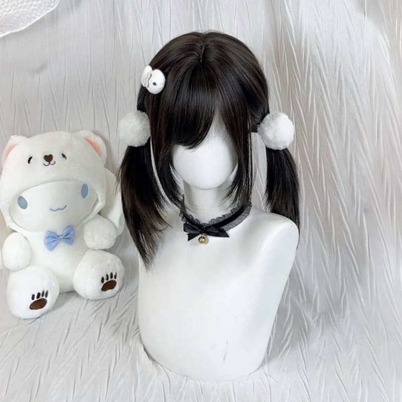 High-Layered Side Bangs Collarbone-Length Lolita Sweet Cute Girl Wig Set Xiangyu
