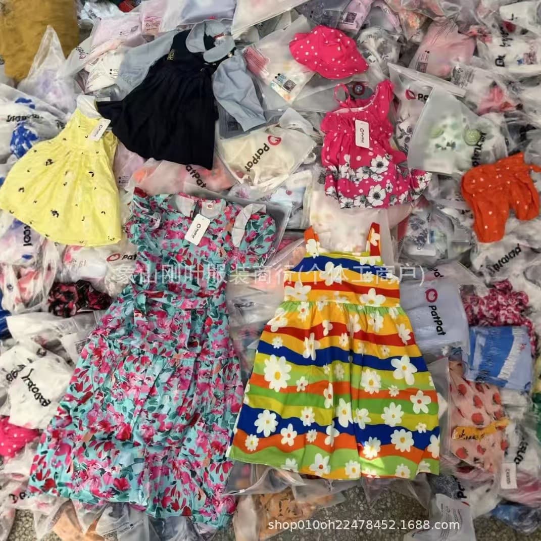 New Patpat Kids' Clothing for Boys and Girls Mixed Summer Fashion Cute Cartoon Tops and Pants Kids' Assorted Wholesale