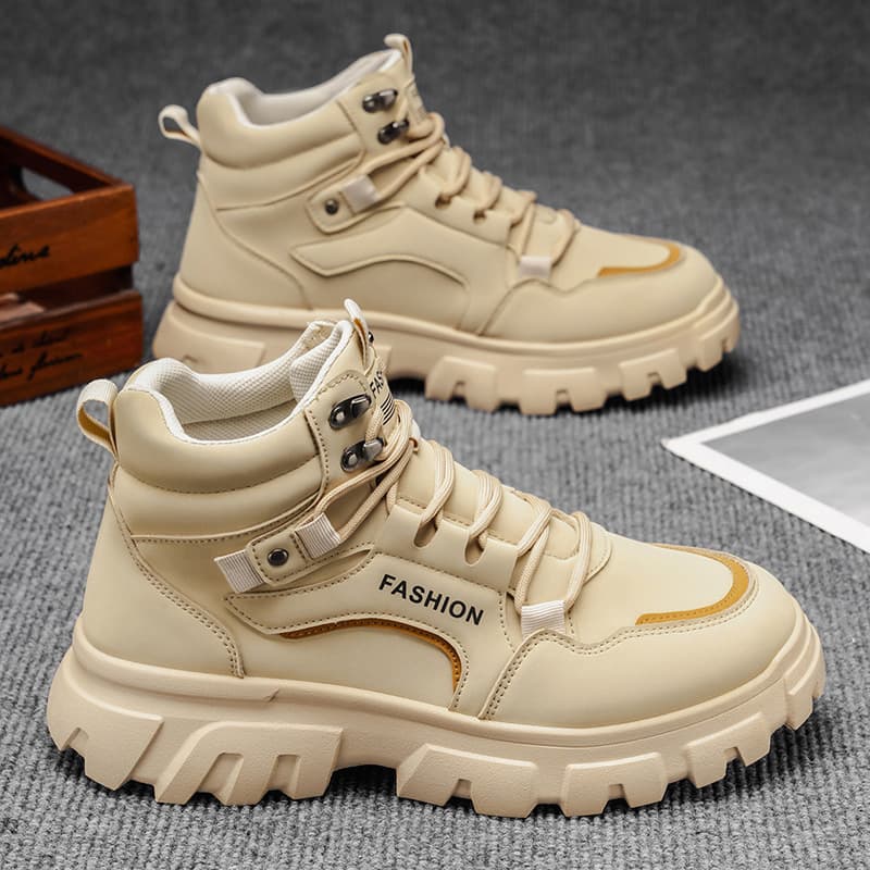 Men's Martin boots, new autumn style, breathable high-top work shoes, trendy and versatile thick-soled non-slip casual ankle boots