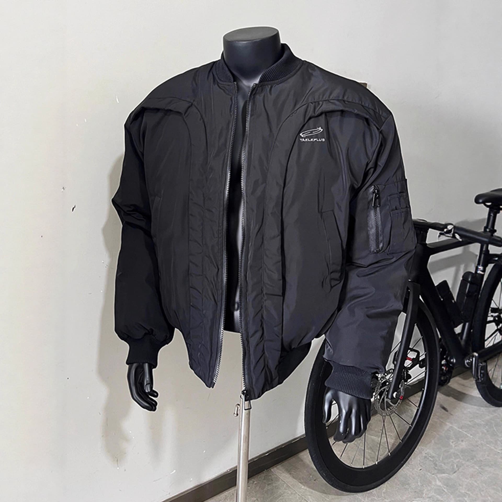 American curved deconstructed bomber jacket cotton men's winter cleanfit trendy brand warm baseball jacket