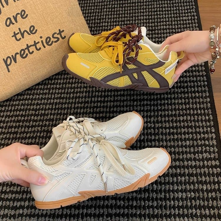 Retro Mesh German Training Shoes for Women, 2025 Summer New Style Versatile Breathable Sports Casual Dad Shoes Agassi Shoes Board Shoes