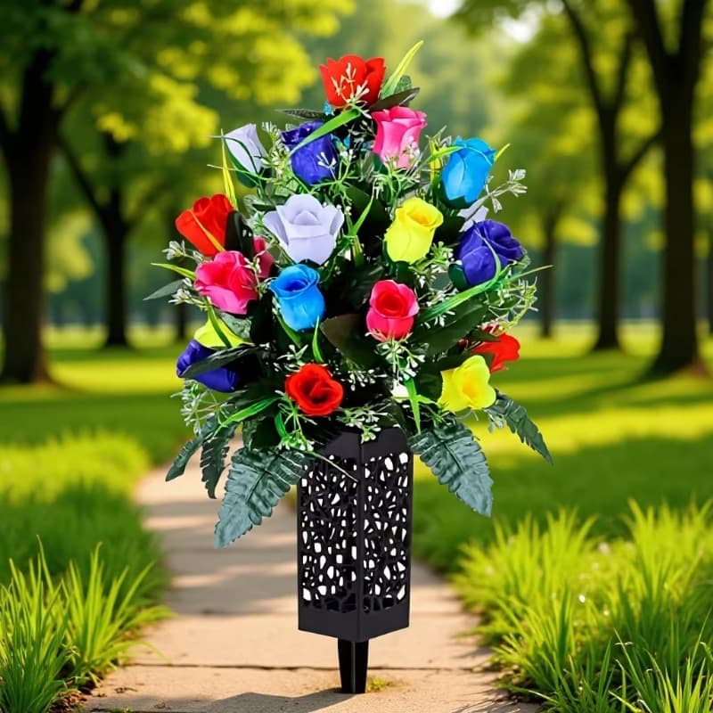 2022 New Hollow Garden Flower Basket Flower Planting Basket Cemetery Ground Plug Fresh Garden Decoration