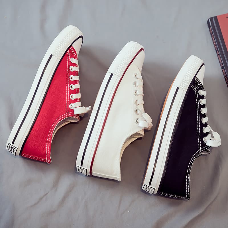 2025 Wholesale Classic Canvas Shoes Women's Shoes Student Korean Style Autumn Couple Style Low-top White Shoes Trendy
