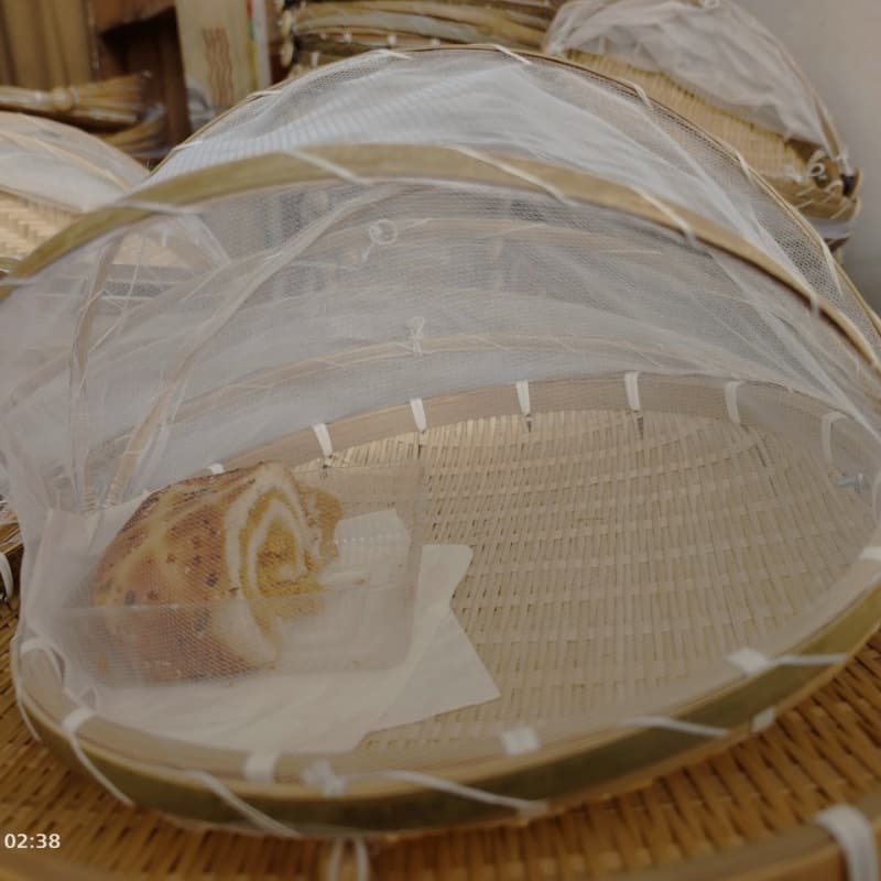 Bamboo Fly Screen Mesh Drying Rack Round Sun-Drying Tray for Tea, Meat, Sweet Potatoes