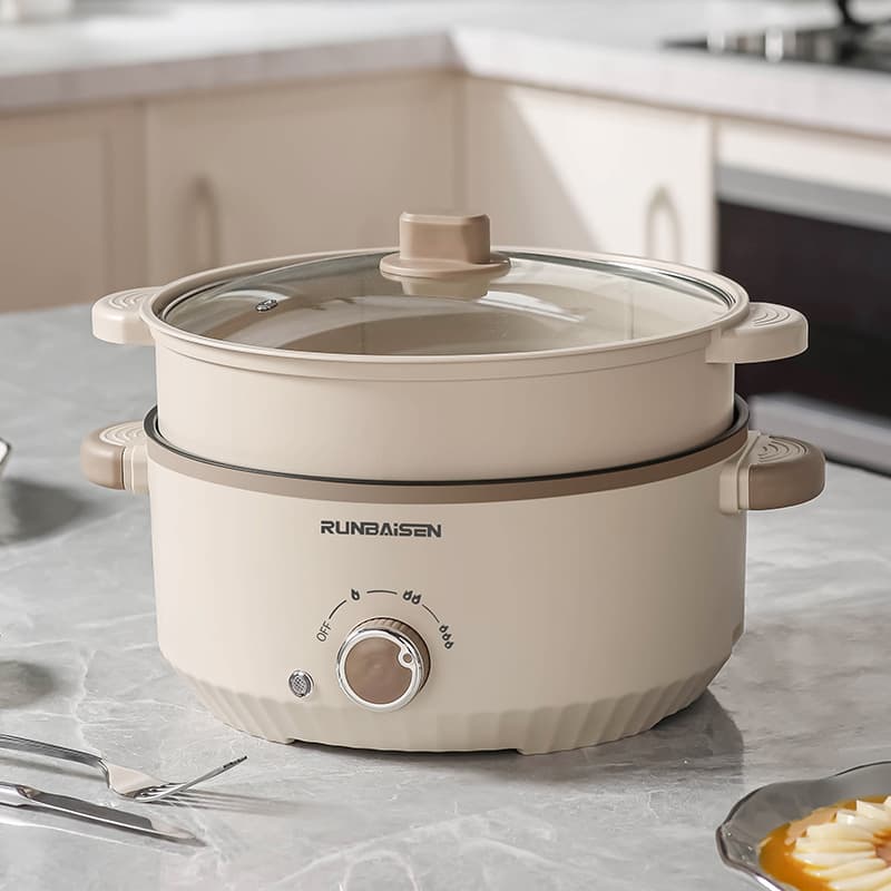 Electric Cooking Pot Dormitory Student Pot Small Electric Pot Large Capacity Instant Noodle Pot Electric Stir-Fry Integrated Multi-Functional Household Electric Hot Pot