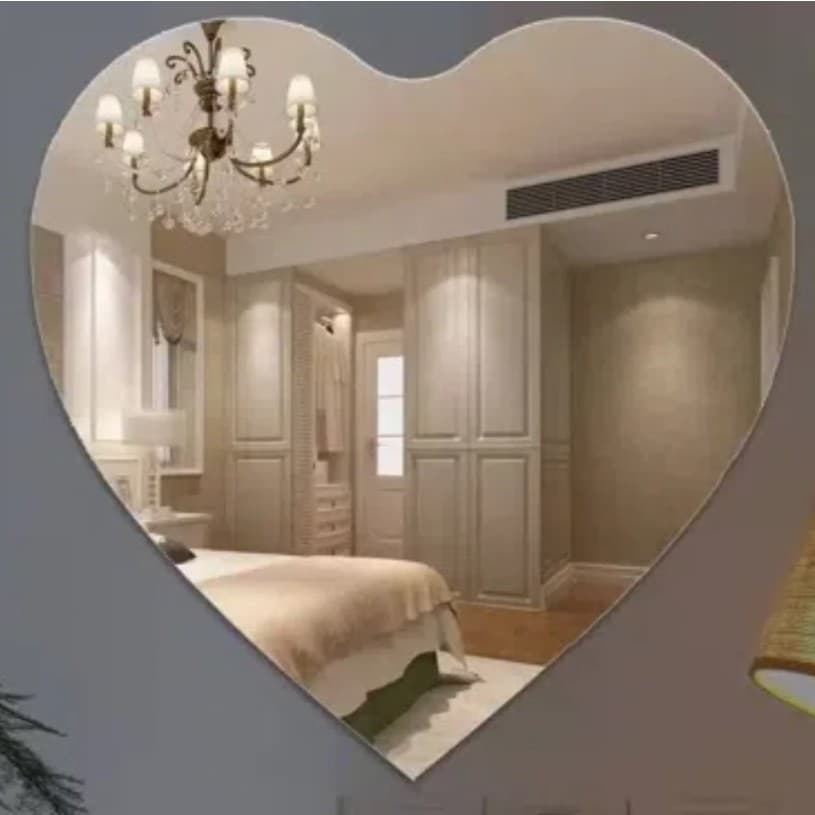 Cross-border home acrylic mirror three-dimensional self-adhesive mirror wall stickers love mirror stickers DIY decorative painting background wall