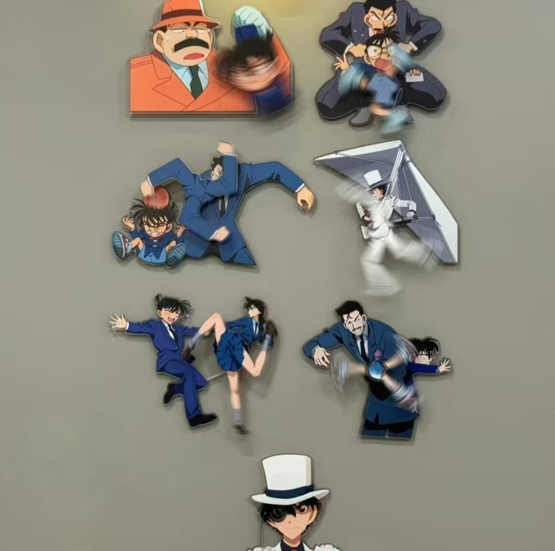 New Detective Conan Rotating Refrigerator Magnet, High Appearance Kaito Kid, Ran Magnetic Sticker Decorative Gift