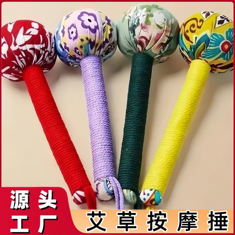 Mugwort Massage Hammer Meridian Tapping Health Hammer for Shoulder Neck Lumbar Moxibustion Full Body Massage Mugwort Hammer