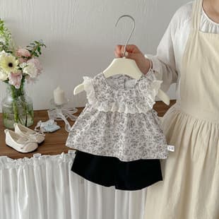 Baby Summer Clothes Korean Style Girls Set Summer Doll Dress Two-Piece Thin Going Out Top