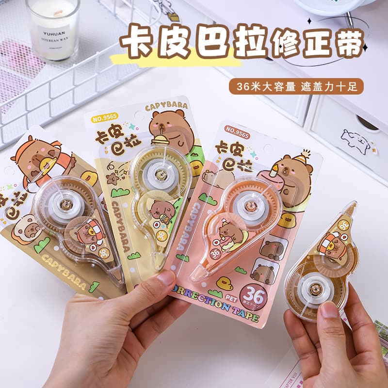 Kapibala Correction Tape Cartoon Guinea Pig High-Quality Correction Tape for Elementary School Students, Large Capacity Stationery Wholesale