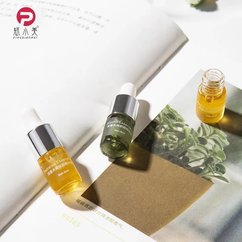 In-stock skincare/cosmetic raw material glass empty bottles, 3ml-10ml straight round flat-shoulder dropper dispensing bottles