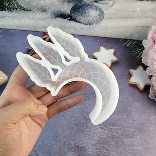 2862 Moon Dream Catcher DIY Heart Air Freshener Mold, Wings Lips Car Scented Candle Silicone Mold