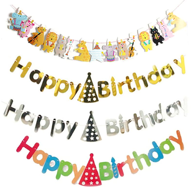 Children's Day Color Hat Animal Concert Banner Birthday Party Decoration Supplies