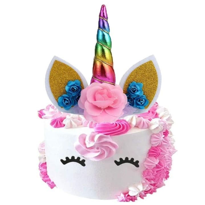 Unicorn Themed Birthday Party Cake Topper Set Girl Birthday Party Cream Cake Decoration