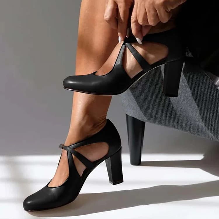 Cross-Border Export Model 2024 Autum New Elegant High-Heeled Round Toe 40-43 Buckle Orange Large Size Flats for Women